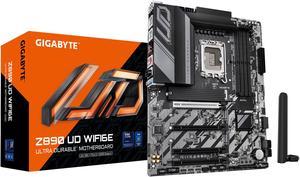 GIGABYTE Z890 UD WIFI6E Ultra Core (Series 2) LGA 1851, ATX, DDR5, 3x M.2, PCIe 5.0, Front USB Type-C, WIFI6E, 2.5GbE LAN, EZ-Latch