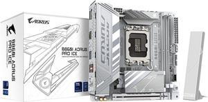 GIGABYTE B860I AORUS PRO ICE Intel Core Ultra (Series 2) LGA 1851 Motherboard, Mini-ITX, DDR5, 2x M.2, PCIe 5.0, Thunderbolt 4, WIFI7, 2.5GbE LAN, EZ-Latch