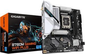 GIGABYTE B760M GAMING PLUS WIFI LGA 1700 Intel B760 M-ATX Motherboard with DDR5, 2* M.2, PCIe 4.0, USB Type-C, WiFi 6, 2.5 GbE LAN, Q-Flash Plus, PCIe EZ-Latch