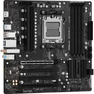 ASRock B650M-C AMD AM5 Micro ATX Motherboard, B650, Ryzen 9000/8000/7000, DDR5 6200+(OC), PCIe 5.0 M.2, PCIe 4.0, 802.11ac Wi-Fi, USB-C, HDMI ASRock B650M-C AMD AM5 Micro ATX Motherboard, B650, Ryzen 9000/8000/7000, DDR5 6200+(OC), PCIe 5.0 M.2, PCIe 4.0, 802.11ac Wi-Fi, USB-C, HDMI