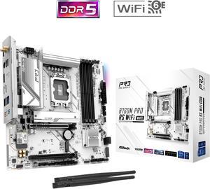 ASRock B760M Pro RS WiFi White LGA 1700 Intel B760 SATA 6Gb/s Micro ATX Motherboard