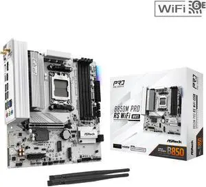 ASRock B850M Pro RS WiFi White Micro ATX Motherboard