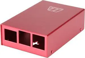 Micro Connectors RAS-PCS03-RD Aluminum Raspberry Pi 3 Model B/B+ Case (Red)