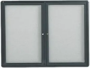 Quartet Enclosed Fabric-Cork Board 48 x 36 Gray Surface Graphite Aluminum Frame