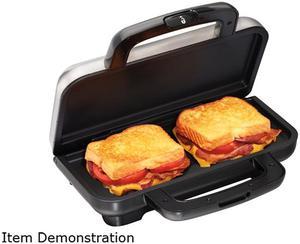 Proctor Silex Deluxe Hot Sandwich Maker, Nonstick Plates, Stainless Steel 25415PS