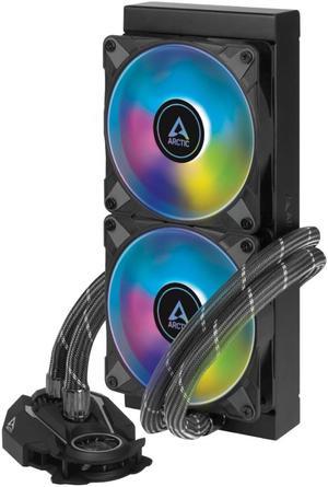 ARCTIC ACFRE00093A Liquid Freezer II 240 A-RGB - Multi-Compatible All-in-one CPU AIO Water Cooler with A-RGB, Compatible with Intel & AMD, efficient PWM-Controlled Pump, Fan Speed: 200-1800 RPM -Black