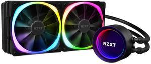 NZXT Kraken X53 RGB 240mm - RL-KRX53-R1 - AIO RGB CPU Liquid Cooler - Rotating Infinity Mirror Design - Powered By CAM V4 - RGB Connector - Aer RGB V2 120mm Radiator Fans LGA 1700 Compatible