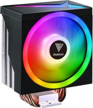 Gamdias BOREAS M1 CPU air cooler 120mm fan, 5V 3-pin RGB sync, PWM, Thick Aluminum Base Plate, 6 Copper Heat-Pipes. Focused air-flow.