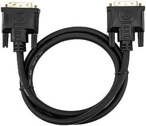 Rocstor Y10C186-B1 3Ft DVI Single Link M/M Cable DVI 18+1 Gold Plated Black Cable