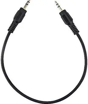 Rocstor Y10C210-B1 1Ft Slim 3.5Mm Stereo Cable Male To Male Gold Plated Black