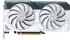 ASUS Dual GeForce RTX 4060 Ti White OC Edition 8GB GDDR6 (PCIe 4.0, 8GB GDDR6, DLSS 3, HDMI 2.1, DisplayPort 1.4a, Axial-tech fan design, 0dB technology) DUAL-RTX4060TI-O8G-WHITE