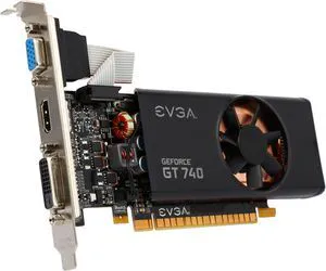 EVGA GeForce GT 740 2GB DDR3 PCI Express 3.0 x16 Low Profile Graphics Card 02G-P4-2740-KR EVGA GeForce GT 740 2GB DDR3 PCI Express 3.0 x16 Low Profile Graphics Card 02G-P4-2740-KR