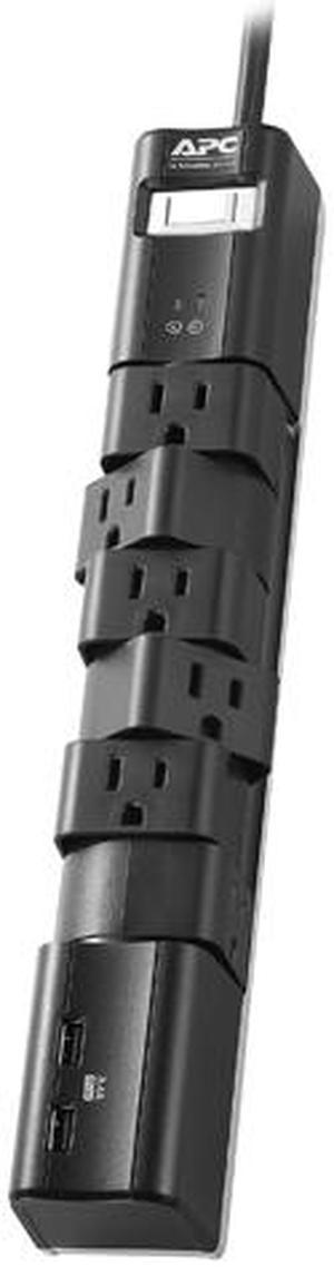 APC Surge Protector, 6 Rotating Outlets, 1080 Joule Surge Protection with 2 USB Charger Ports, SurgeArrest Essential (PE6RU3)