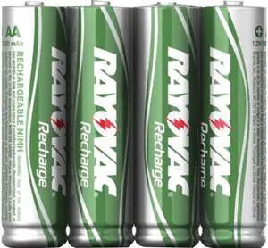 RAYOVAC LD724-4OPB Ready-to-Use Rechargeable 600mAh NiMH Batteries (AAA; 1 pk of 4 batteries; Carded)