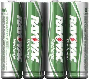 RAYOVAC LD715-4OPB Ready-to-Use Rechargeable 1,350mAh NiMH Battery (AA; 4-Pack; Carded)
