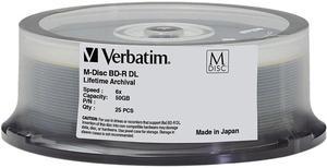 Verbatim - 98924 - Verbatim Blu-ray Recordable Media - BD-R DL - 6x - 50 GB - 25 Pack Spindle - 120mm - Double-layer