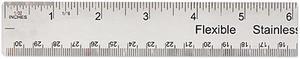 Universal Stainless Steel Ruler w/Cork Back and Hanging Hole 12" Silver 59023