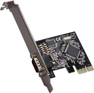 SYBA PCI-Express 1-Port DB9 RS232 Serial Card with Low Profile Bracket - RoHS Model SD-PEX15021