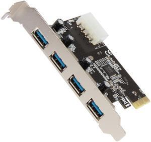 SYBA USB 3.0 4-port PCI-Express x1 Controller Card, VLI VL80x Chip Model SD-PEX20133