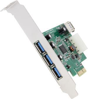 SYBA USB 3.0 (3+1) PCI-e Controller Card, Etron Chipset, Molex (IDE HD 4-pin) Built-in Model SY-PEX20135