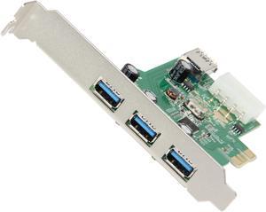 SYBA USB 3.0 3+1 Port PCI-e Card, Free Low Profile Bracket, Renesas Chipset Model SD-PEX20137