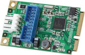 SYBA USB 3.0 19pin Header Card with Dual Type-A Femal Ports Cable, Mini PCI-Express Form Factor Model SD-MPE20142
