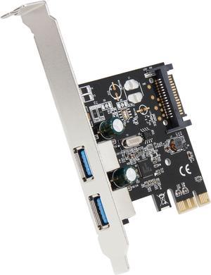 SYBA USB 3.0 PCI-E x1 Adapter Card, 2 External USB 3.0 Type A Ports, Requires SATA Power, Renesas Chipset - SD-PEX20160