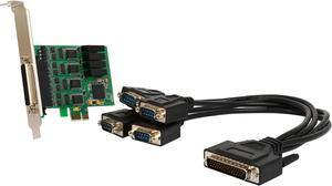 SYBA IO CREST 4-port, RS-232 Serial, PCIe x1, Revision 2.0, (Full & Low Profile); Exar Chipset Model SI-PEX15042