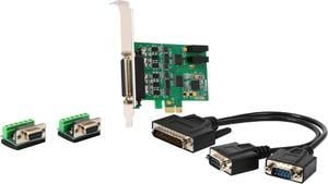 SYBA IO Crest 2-port RS232 Serial PCI-Express Card, DB9 Female Panel Mountable Field Terminator Adapters Model SI-PEX15043