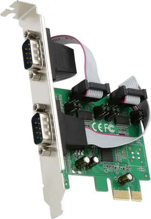 SYBA PCI-Express 2-Port DB9 Serial (RS-232) Card Model SI-PEX15055