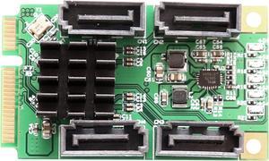 SYBA SI-MPE40125 4 Port SATA III Mini PCI-e Expansion Card Marvel 9215 Chipset