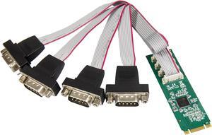 SYBA 4 Port RS-232 DB9 Serial M.2 B+M Key Controller Card - SY-PEX15066