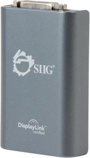 SIIG JU-DV0112-S1 USB 2.0 to DVI/VGA Pro External Video Card Adapter