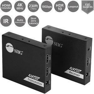SIIG 4K 60Hz HDMI Over Cat6 Extender with Loopout & IR CE-H27D11-S1