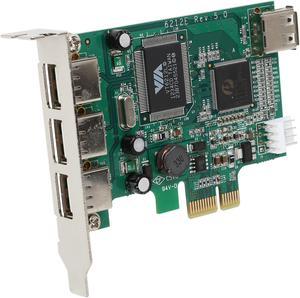 StarTech PEXUSB4DP 4 Port PCI Express Low Profile High Speed USB Card - PCIe USB 2.0 Card - PCI-E USB 2.0 Card
