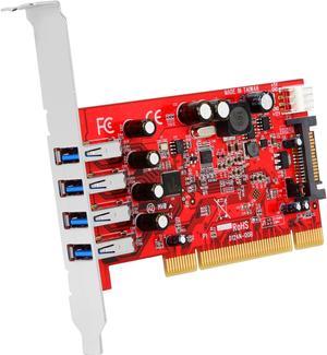 StarTech.com 4 Port PCI SuperSpeed USB 3.0 Adapter Card with SATA / SP4 Power Model PCIUSB3S4