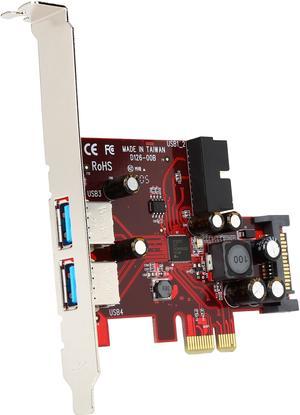 StarTech.com PEXUSB3S2EI 4-port PCI Express USB 3.0 card - 2 external, 2 internal - SATA power
