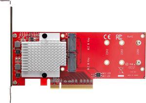 StarTech.com PEX8M2E2 x8 Dual M.2 PCIe SSD Adapter - PCIe 3.0 - PCI Express M.2 SSD Adapter Card - For PCIe NVMe and PCIe AHCI M.2 SSDs (PEX8M2E2)