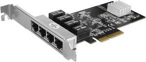 VANTEC UGT-PC100GNA 4-Port PCIe Gigabit Ethernet Network Adapter Card