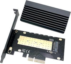 Micro Connectors M.2 NVMe 80mm SSD PCIe x4 Adapter with Covered Heat Sink Model PCIE-M20803HS