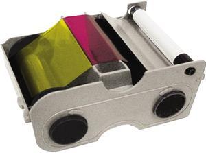 HID DTC4000/DTC4250e YMCKOK Cartridge w/Cleaning Roller: Full-color ribbon with two