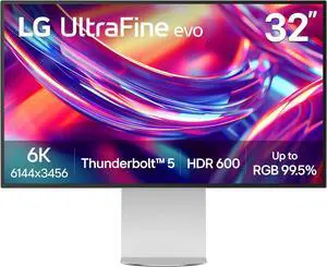 LG UltraFine evo 32" 6K (6144 x 3456) Nano IPS Black Monitor, HDR, 60Hz, 16:9, Thunderbolt 5, DisplayPort, HDMI, 32U990A-S LG UltraFine evo 32" 6K (6144 x 3456) Nano IPS Black Monitor, HDR, 60Hz, 16:9, Thunderbolt 5, DisplayPort, HDMI, 32U990A-S