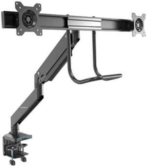 StarTech Desk Mount Dual Monitor Arm with USB & Audio - Slim Full Motion Adjustable Dual Monitor VESA Mount for up to 32" Displays - Ergonomic Articulating - C-Clamp/Grommet, ARMSLIMDUAL2USB3