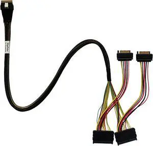 HighPoint TS8i-8639-060 SFF-8654 to U.2 SFF-8639 NVMe Cable with a 15-pin SATA Power Connector