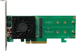 HighPoint SSD6202A PCI-Express 3.0 x8 PCI-Express Driverless, Bootable 2x M.2 PCIe Gen3 x8 NVMe RAID Controller