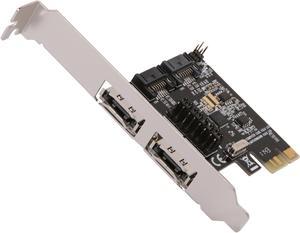 SYBA SD-PEX40049 Flex-2-port SATA III 6Gbps PCIe Card, Hard Drive Connectors can be set as External or Internal Ports by Jumpers