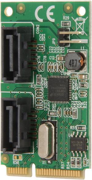 SYBA 2-Port SATA 6G Card, Mini PCI-Express Form Factor, non-RAID, ASM1061 Chipset Model SD-MPE40056