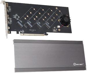 SYBA SI-PEX40162 PCI-Express 4.0 x16 PCI-Express Quad M.2 PCIe 4.0 x4 PCIe x16 Expansion Card Intel VROC and AMD Ryzen Threadripper NVMe Raid