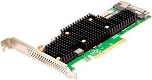 Boardcom 9600 Series 24G PCIe 4.0 Tri-Mode RAID Adapters and eHBAs, x8, PCIe 4.0 eHBA features 8 internal and 8 external ports for high-performance and increased connectivity
