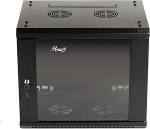 Rosewill 9U Server Rack Enclosure with Glass Door, Locks, & Removable Side Panels Wall Mount Network Cabinet 19 Inch Rack 17.7 Inches Deep Fully Assemble-RSWM-9U001